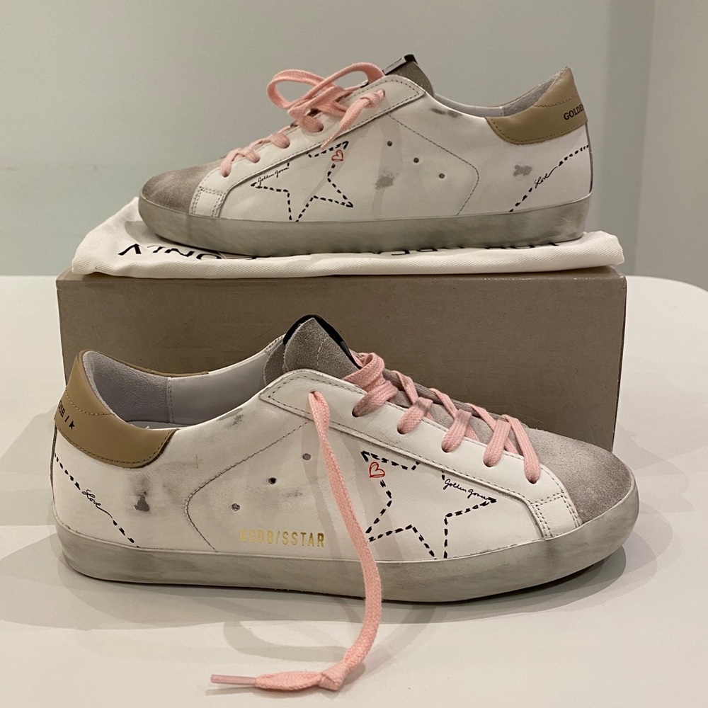 Golden Goose Superstar White/Dotted Star sz 40 NIB - Picture 4 of 8